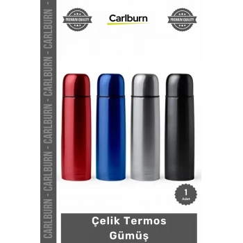 #Termos Paslanmaz Isı Yalıtımlı Sızdırmaz Vakumlu Çift Katman Sağlam Şık Kaliteli Çelik Termos Gümüş