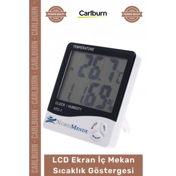 Özel Üretim Dijital Termometre Nem Ölçer Saat Alarm Özellikli LCD Ekran İç Mekan Sıcaklık Göstergesi