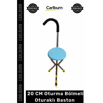 #Baston Dayanıklı Ergonomik Katlanabilir Hafif Kaymaz Taban 20 CM Oturma Bölmeli Oturaklı Baston