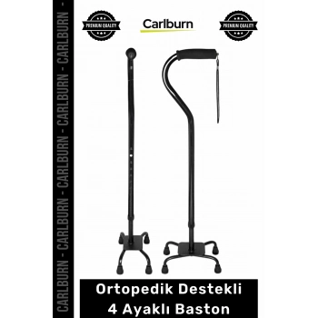 Özel Üretim Hafif İthal Tetrapot Denge Sağlayan Ortopedik Destekli Sağlam Ergonomik 4 Ayaklı Baston