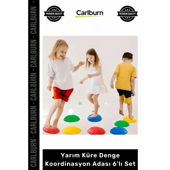 Özel Üretim Eğitici Spor Gelişim Duyusal Parkur Çocuk Yarım Küre Denge Koordinasyon Adası 6lı Set