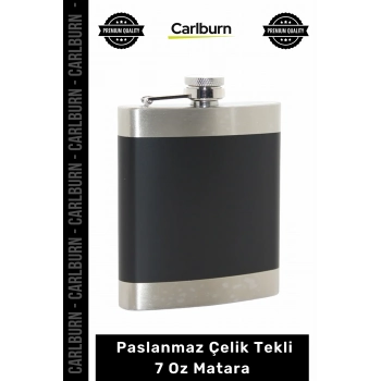 Özel Üretim Şık Kamp Cep Tipi Sızdırmaz Kapak Kaliteli Metal Paslanmaz Çelik Tekli 7 Oz Matara Siyah