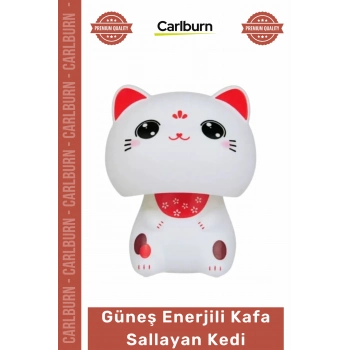 Özel Üretim Solar Araç İçi Torpido Üstü Dekoratif Masaüstü Biblo Güneş Enerjili Kafa Sallayan Kedi