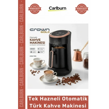 Özel Üretim Crown Gold 800W Közde Pişiren 4 Fincan Kapasiteli Tek Hazneli Otomatik Türk Kahve Makine