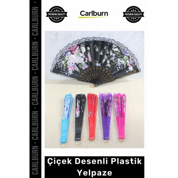 Özel Üretim Çiçek Desenli Katlanabilir Hafif Dayanıklı Pratik Dekoratif Hediyelik Plastik Yelpaze