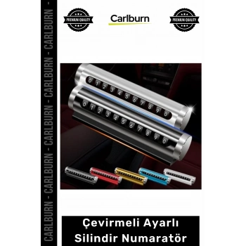 Oto Araç İçi Park Telefon Kartı Şık Lüks Çevirmeli Ayarlı Torpido Üstü Silindir Numaratör