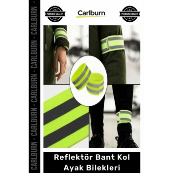 #İşGüvenliği Yüksek Görünürlük Gece Emniyet Sporcu Cırtlı Sarı Reflektör Bant Kol Ayak Bilekleri