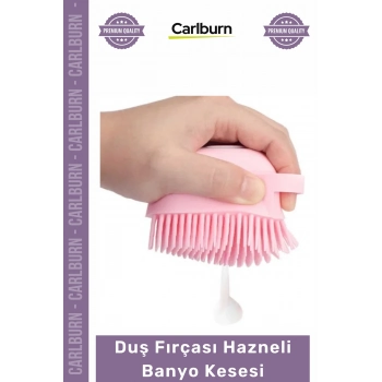 #Banyo Yumuşak Silikon Masaj Etkili Vücut Kesesi Şampuan Bölmeli Duş Fırçası Hazneli Banyo Kesesi