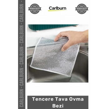 Özel Üretim Naylon Çizmez Alüminyum Rengi 20x20 Cm Çok Amaçlı Mutfak Bulaşık Tencere Tava Ovma Bezi