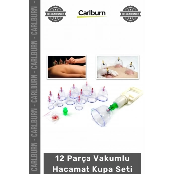 #Hacamat Profesyonel Kaliteli Selülit Giderici Masaj 12 Parça Vakumlu Hacamat Kupa Çekme Seti