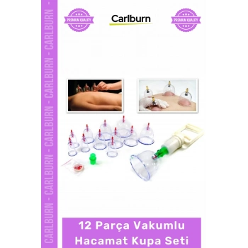 #Hacamat Dayanıklı Ergonomik Silikon Masajlı Aparatı 12 Parça Vakumlu Hacamat Kupa Çekme Seti