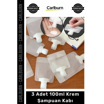 Özel Üretim Sızdırmaz Seyahat Tipi Kozmetik 3 Adet 100ml Krem Şampuan Kabı Tekrar Kullanılabilir Set