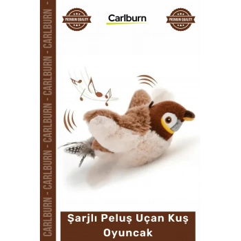 #Petshop Kedi Avcılık İçgüdüsü Tetikleyici Kanat Çırpan Sesli USB Şarjlı İpli Peluş Uçan Kuş Oyuncak