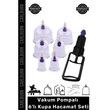 #Hacamat Profesyonel Vakumlu Hacamat Terapi Pompalı Hijyenik Kaliteli Hacamax 6 Adet Kupa Seti