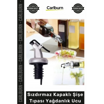 Premium Damlatmaz Ayarlı Döküm Mutfak Yağ Sirke Aksesuar Sızdırmaz Kapaklı Şişe Tıpa Yağdanlık Ucu