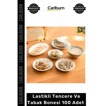 #TabakBone Tazelik Koruma Gıda Saklama Pratik Kapak Lastikli Tencere Tabak Bonesi 100 Adet 20cm