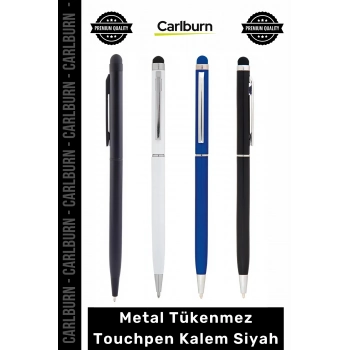 #Kalem Logo Baskılı Kurumsal Hediye Lüks Şık Dokunmatik Metal Tükenmez Touchpen Kalem Siyah