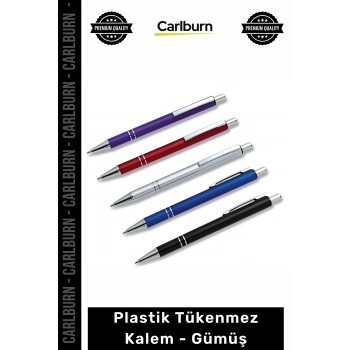 #Kalem Logo Baskılı Promosyon Kurumsal Hediyelik Kaliteli Plastik Tükenmez Kalem Gümüş