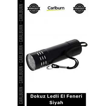 #Elfeneri Yüksek Işık Güçlü Taşınabilir Kaliteli Kompakt Kamp Feneri Dokuz Ledli El Feneri Siyah