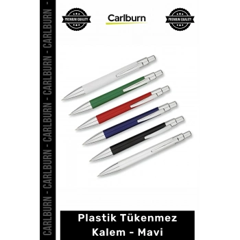 Özel Üretim Logolu Promosyon Kurumsal Baskılı Kaliteli Şık Ofis Tipi Plastik Tükenmez Kalem Mavi
