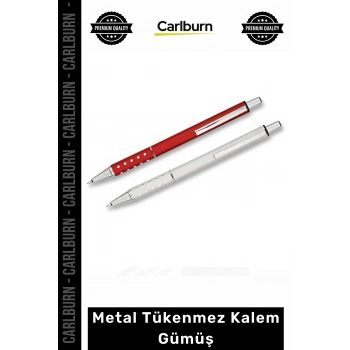 Özel Üretim Lüks Ofis Tipi Hediyelik Şık Tasarım Kurumsal Logolu Kalite Metal Tükenmez Kalem Gümüş