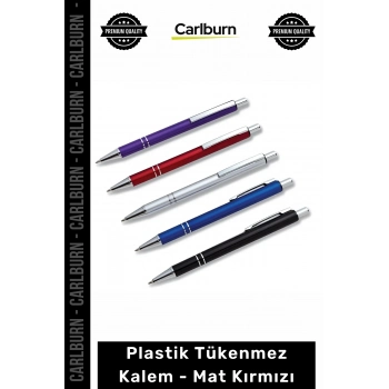 Özel Üretim Promosyon Logo Baskılı Kurumsal Ofis Malzemesi Şık Plastik Tükenmez Kalem Mat Kırmızı