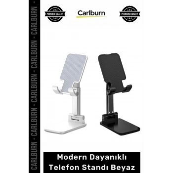 Özel Üretim Masaüstü Portatif Ayarlanabilir Ergonomik Şık Modern Dayanıklı Telefon Standı Beyaz