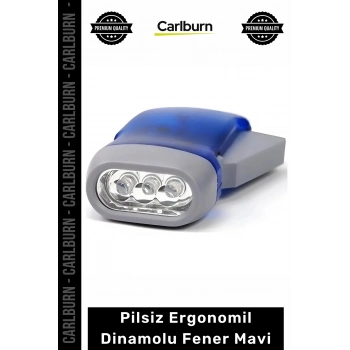 Özel Üretim Pilsiz Şarjlı Kamp Acil Durum Aydınlatma Manuel Ergonomik Ekonomik Dinamolu Fener Mavi