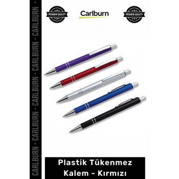 Özel Üretim Promosyon Logolu Baskılı Kaliteli Ofis Okul Yazım Plastik Tükenmez Kalem Kırmızı