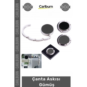 Özel Üretim Kaliteli Dayanıklı Metal Ayarlanabilir Şık Tasarım Kafe Piknik Masa Asmaya Çanta Askısı Gümüş