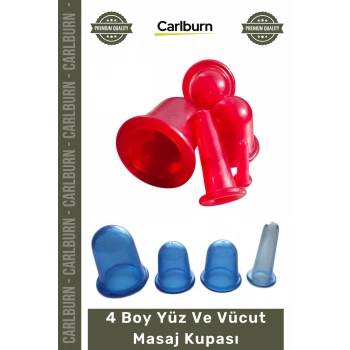 Özel Üretim Vakumlu Terapi Silikon Cilt Bakım Seti 4 Boy Yüz Vücut Masaj Kupası Facıal Cuppıng