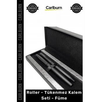#Kalem Lüks Metal Ofis Hediyelik Prestijli Kurumsal Şık Roller Tükenmez Kalem Seti Füme