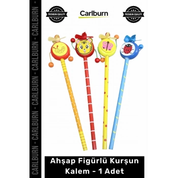 Özel Üretim Hediyelik Okul Kırtasiye Eğlenceli Hayvanlı Renkli Kaliteli Ahşap Figürlü Kurşun Kalem