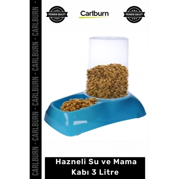 #MamaKabı Otomatik Besleme Kedi Köpek Dayanıklı 1 Sınıf Plastik Hazneli Su Mama Kabı 3 Litre