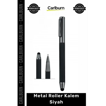Özel Üretim Lüks Ofis Ergonomik Şık Kurumsal Hediyelik Çelik Gövdeli Jel Metal Roller Kalem Siyah