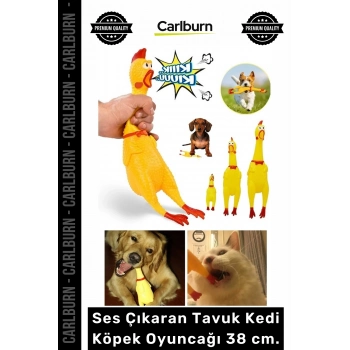 Özel Üretim İnteraktif Dayanıklı Eğlenceli Isırma Sağlam Ses Çıkaran Tavuk Kedi Köpek Oyuncağı 38 cm