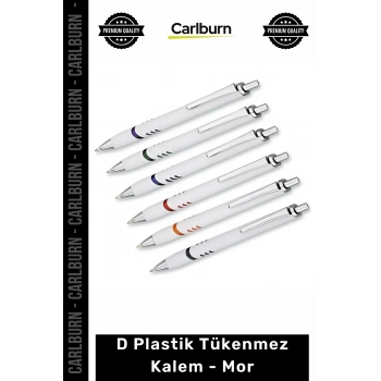 Özel Üretim Promosyon Logo Baskılı Kurumsal Hediye Kaliteli Ergonomik D Plastik Tükenmez Kalem Mor