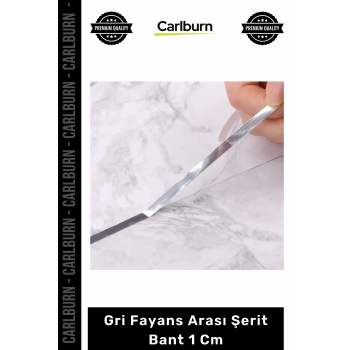 Özel Üretim Kendinden Yapışkanlı Karo Derz Dolgu Dekoratif 50 Metre Gri Fayans Arası Şerit Bant 1 Cm