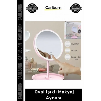 #Ayna Estetik Lüks LED Dokunmatik Ayarlanabilir Kaliteli Şık Dekoratif Modern Oval Işıklı Makyaj Aynası