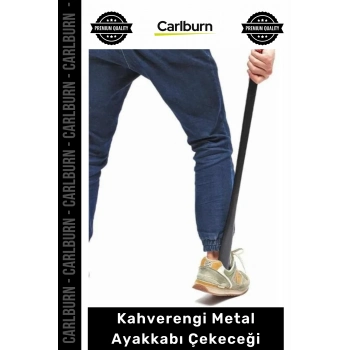 #Kerata 65 cm Uzun Boy Çelik Kerata Şık Ergonomik Askılı Kahverengi Metal Ayakkabı Çekeceği