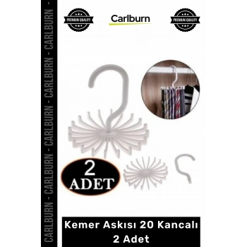 #Askı Gardırop Dolap İçi Düzenleyici Organizer Döner Kravat Kemer Askısı 20 Kancalı 2 Adet