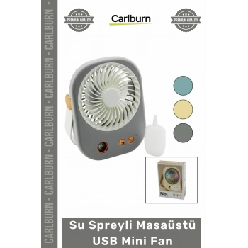 #Vantilatör Şarjlı Taşınabilir Portatif 3 Kademeli Nemlendirici Su Spreyli Masaüstü USB Mini Fan