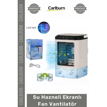 #Vantilatör Sessiz Taşınabilir Hava Soğutucu Dijital Gösterge USB Su Hazneli Ekranlı Fan Vantilatör