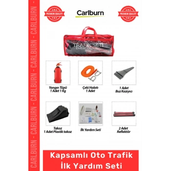 #Trafik Seti Yangın Tüpü Reflektör Çantalı Tuvturk Uyumlu Araç Çeki Halatı Kapsamlı Oto Trafik İlk Yardım Seti