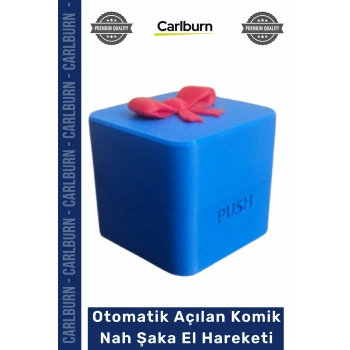 #Hediye 3D Baskılı Butona Basınca Otomatik Açılan Komik Şaka Nah El Hareket Hediyesi - Mavi