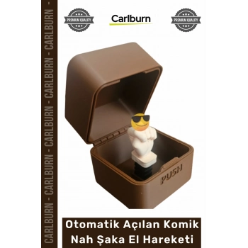 #Hediye 3D Baskılı Butona Basınca Otomatik Açılan Komik Şaka Nah El Hareket Hediyesi - Kahverengi