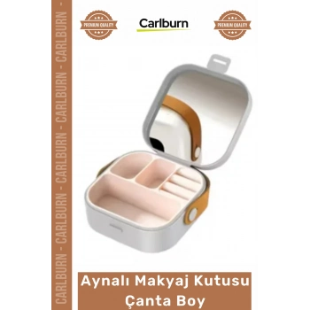 #MakyajÇantası Seyahat Tipi Takı Çantası Kompakt Şık Taşınabilir Organizer Aynalı Makyaj Kutusu Çanta Boy