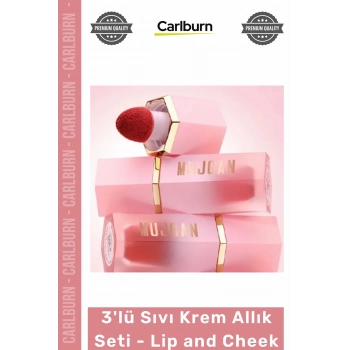 #MakyajSeti Premium Sıvı Krem Allık Dudak Yanak Lip and Cheek Suya Dayanıklı Makyaj 3lü Set