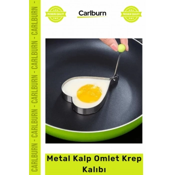Özel Üretim Yanmaz Yapışmaz Çelik Kahvaltı Sunum Şekilli Mutfak Gereçleri Metal Kalp Omlet Krep Kalı