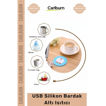 #BardakIsıtıcı Karbon Fiber Isıtma Pedli Taşınabilir Ofis Masaüstü Şık USB Silikon Bardak Altı Isıtıcı
